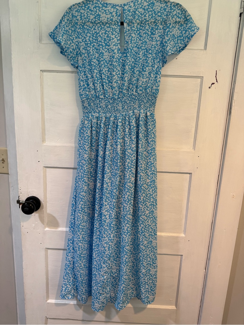 Sienna Sky Blue Floral Faux Wrap Midi Dress XS - Picture 3 of 9